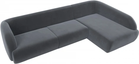 Диван угловой Лига-041 правый угол (Серый/Велюр) Лига Диванов арт.122190
