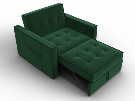 Кресло-кровать Лига-104 (80) (ЛДСП,Брус,Фанера,Велюр/Зеленый) Лига Диванов 134854