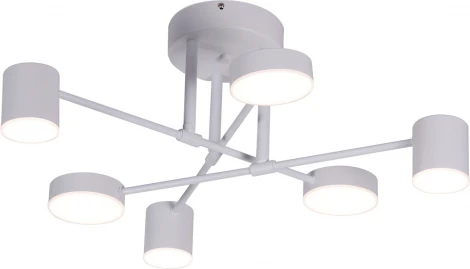 Потолочная люстра ярусная на штанге диммируемая Kink Light Мекли 07649-6D,01(4000K) белый Led 3*12W+3*16W с пультом ДУ (220V)