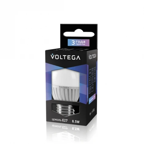 Лампочка светодиодная E27 6W 220V 620 lm 4000K холодный белый свет Voltega Ceramics 4696