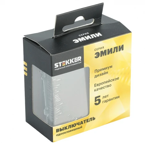 Выключатель одноклавишный (антрацит, soft touch) Stekker Эмили 49917