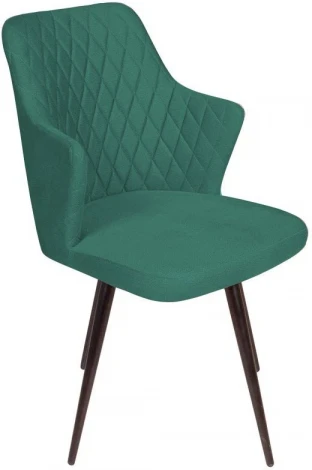 Стул поворотный на 90 градусов Top Concept, функция возврата, антишум Hunt ромб, бархат зеленый 19 / черный конус