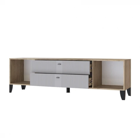 Тумба под телевизор ТЭКС Парус-10, Дуб крафт серый, Серый