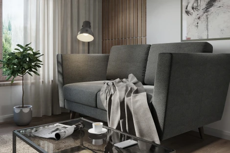 Диван Arsko Гуннар графитовая рогожка