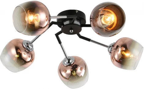 Люстра потолочная Miley 1176/5P E27*60W Black/Chrome