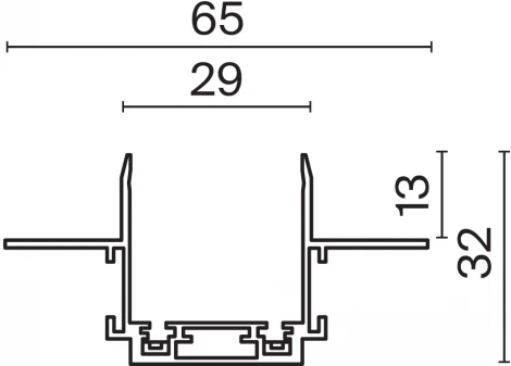 Шинопровод под гипсокартон 2м Radity встраиваемый белый (магнитный) Maytoni Technical TRA084MP-12W
