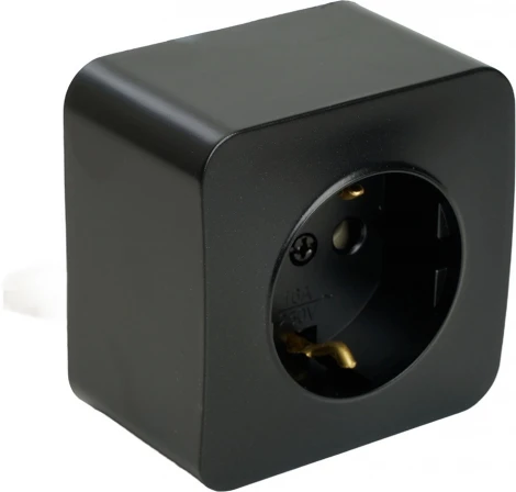 Розетка с заземлением (черный матовый) Stekker София 49494