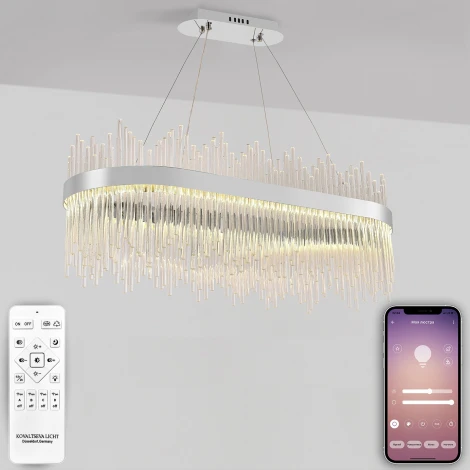 Подвесная люстра светодиодная Natali Kovaltseva Tempio INNOVATION STYLE 83183 (регулировка яркости, 220V, пульт управления, управление смартфоном, на тросе)