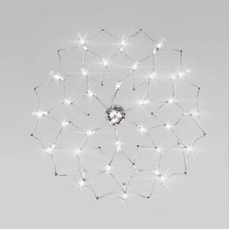 Подвесной светодиодный светильник с хрусталем и регулировкой цветовой температуры Bogate's Tense 443/1 хром (220V, подвески, пульт управления, на тросе)