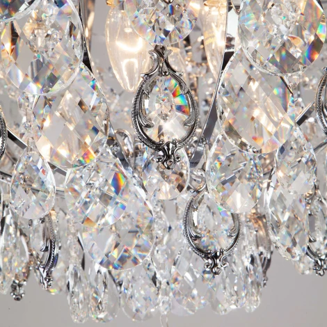 Потолочная люстра Eurosvet Crystal 10081/12 хром / прозрачный хрусталь