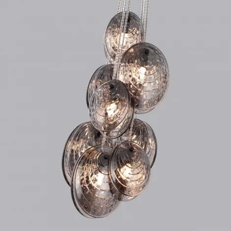 Подвесной светильник Odeon Light Mussels 5038/8 черный/дымчатый/металл/стекло G9 8*40W (220V, на проводе)