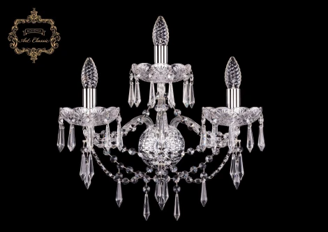 Бра Art Classic 10.23 10.23.2+1.165.XL.Cr.Dr (220V, хрусталь, подвески, подсвечник, свеча)