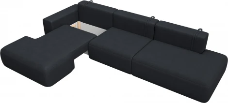 Диван угловой Лига-036 НПБ Модерн Лонг левый угол Лига Диванов (Замша) арт.127758L