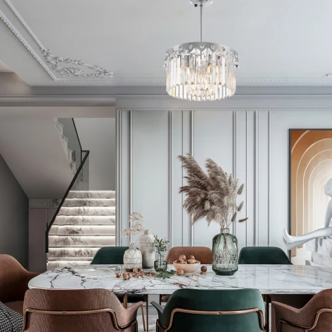 Потолочная люстра хрустальная на штанге Arte Milano Sorrento-8909 378909/5/300/390 CR (220V)