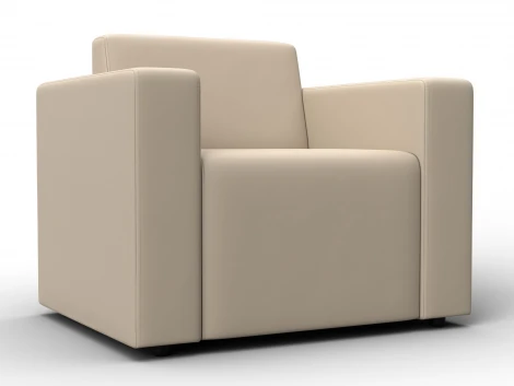 Кресло Лига-093 (ДСП,Брус,Фанера/Пластик/Экокожа/Бежевый) Лига Диванов 132465