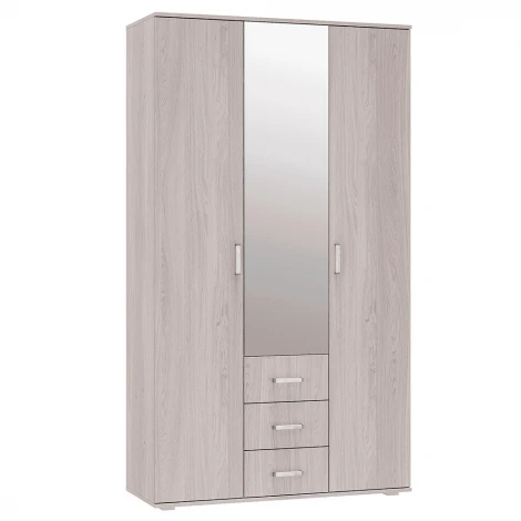 Шкаф БТС трехдверный для одежды Белла, ясень белый