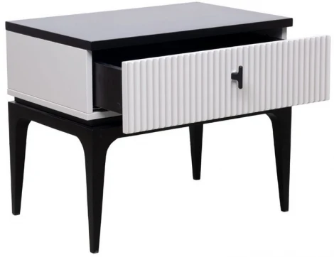 Тумба прикроватная Garda Decor GD-00004 (Черный/Черный,Белый)