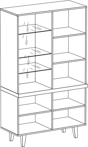 Шкаф Kristal ОГОГО (арт.331015), (ЛДСП/Зеркальный)