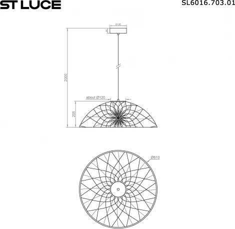 Светильник подвесной ST Luce Bound SL6016.703.01 Синий/Синий LED 1*20W (220V, на проводе)