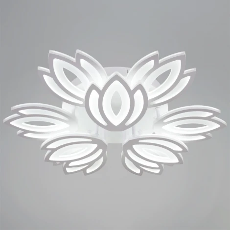 Потолочная люстра светодиодная на штанге с пультом с регулировкой цветовой температуры, яркости и ночным режимом Reluce 08429-0.3-6+3 WH