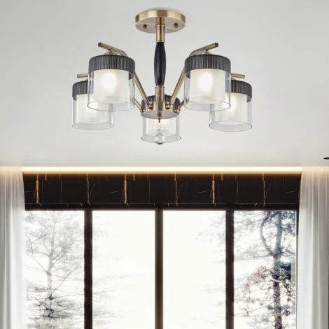 Потолочная люстра на штанге Arte Milano Napoli-2646 332646/5 AB+BK (220V, подвески)