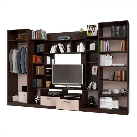 Стенка в гостиную БТС Венеция, венге