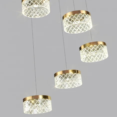 Подвесная люстра каскадная Odeon Light Fivre 5032/30L античн.бронза/металл/акрил LED 30W 4000K 1958лм (220V, на проводе)