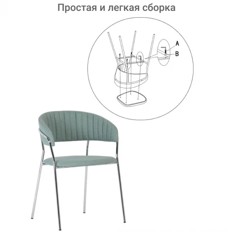 Стул Turin бирюзовый с золотыми ножками