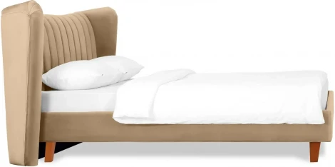 Кровать Queen II Agata L ОГОГО (арт.574966), (Ткань/Светло-коричневый)