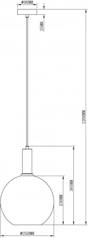 Подвесной светильник Moderli Martin V2891-1P (220V, на проводе, шар)