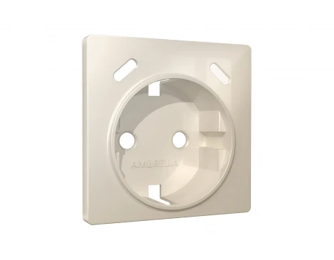 Лицевая панель для электрической розетки с заземлением и шторками 2хUSB Type-C (бежевый глянец) Ambrella Volt QUANT AP3105