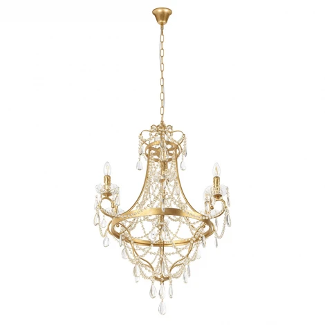 Подвесная люстра со стеклянными подвесками в форме подсвечника Loft It Foil 10430/6 (220V, на цепи, подсвечник, свеча)