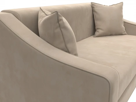 Диван прямой Лига-071 (ЛДСП,Брус,Фанера/Дерево/Велюр/Бежевый) Лига Диванов 129763