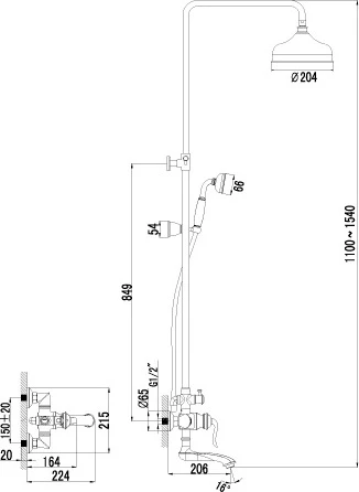 Душевая стойка Lemark Brava LM4762G