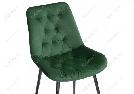 Стул Woodville на металлокаркасе Гояр изумрудный / черный глянец 464206
