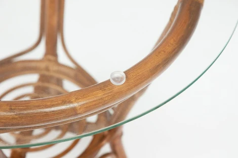 КОМПЛЕКТ " NEW BOGOTA " ( диван + 2 кресла + стол со стеклом ) /с подушками/ coco brown (коричневый кокос) (ротанг)