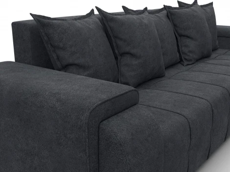 Диван угловой Лига-121 правый угол (ДСП,Брус,Велюр/Темно-серый) Лига Диванов 137356