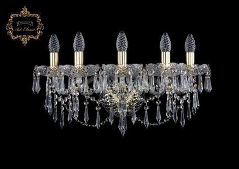 Бра Art Classic 10.23 10.23.5.200.XL.Gd.Dr (220V, хрусталь, подвески, подсвечник, свеча)