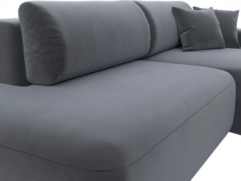 Диван угловой Лига-036 НПБ Модерн правый угол (Серый/Велюр) Лига Диванов арт.121412