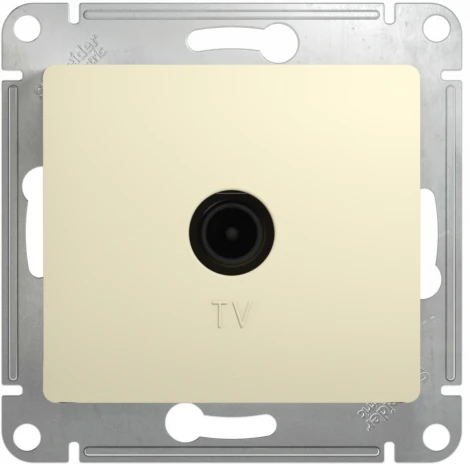 ТВ-розетка встраиваемая проходная (бежевый) Systeme Electric Glossa GSL000292