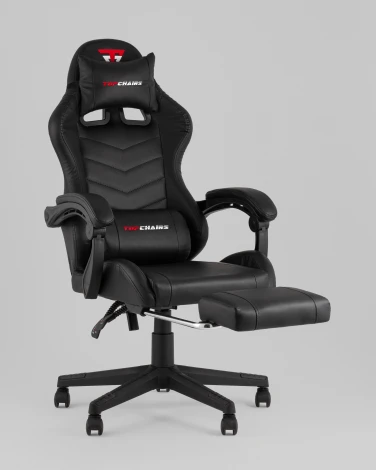 Кресло спортивное TopChairs Prophet с оттоманкой черный арт.УТ000039479