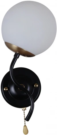 Бра с выключателем Reluce 36364-0.2-01 BK+COP (220V, шар)