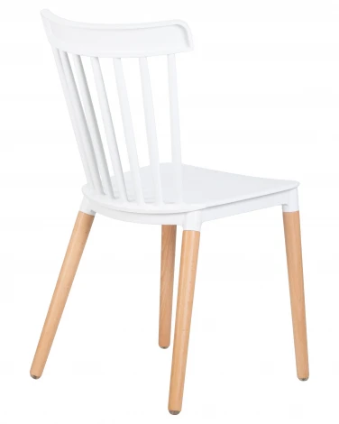 Набор 4 шт стул обеденный DOBRIN THEO (ножки светлый бук, цвет белый (W-02))