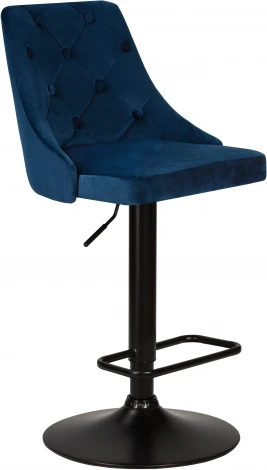Стул барный DOBRIN JOSEPH BLACK (синий велюр (MJ9-117)) 5021_BlackBase-LM BLACK, цвет сиденья синий (MJ9-117), основания черный
