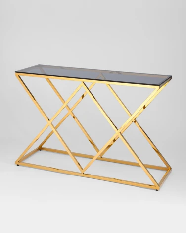 Консоль Stool Group ИНСИГНИЯ 120*40 золото стекло smoke УТ000001499