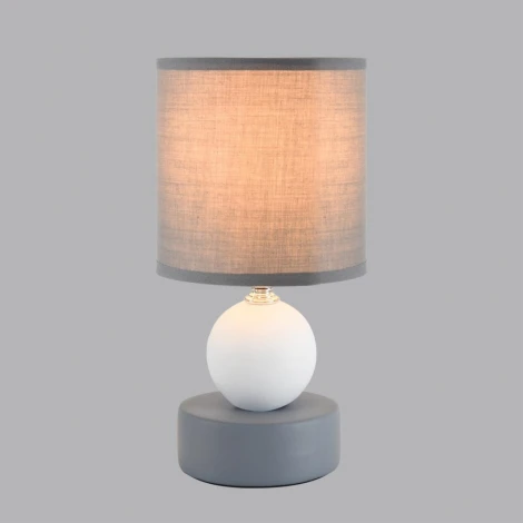Настольная лампа Lumion Lalana 8181/1T серый, керамика/текстиль E14 1*40W 220V (выключатель, шар, круглые)