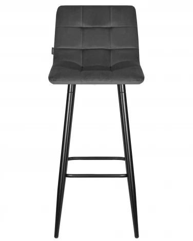 Набор 2 шт стул барный DOBRIN NICOLE (черные матовые ножки, темно-серый велюр (108-91))