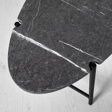 Стол журнальный МеталлАрт М025 черный мрамор/черный Mebelik 009497