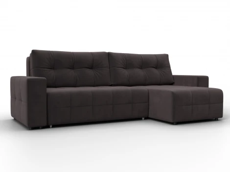 Диван угловой Лига-122 угол универсальный (ДСП,Брус,Велюр/Коричневый) Лига Диванов 137606