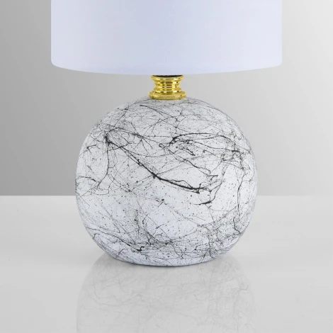 Настольная лампа Lumion Vilana 8166/1T белый, керамика/текстиль E14 1*40W 220V (выключатель, круглые)